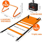 Athlete running footwork drills through the 20ft agility ladder
