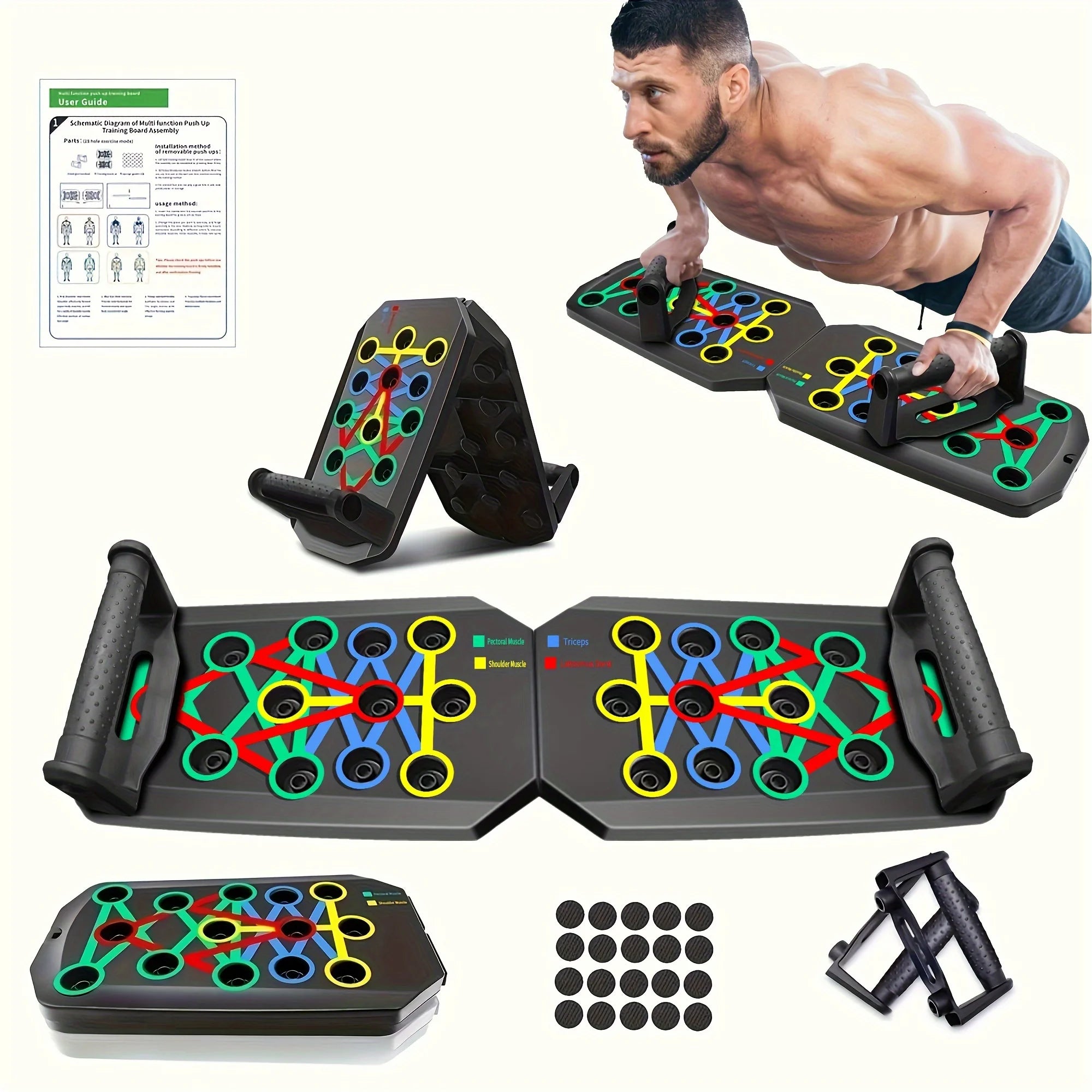 ATPP Adjustable Push-Up Board — Color-Coded Multi-Angle Home & Travel Trainer for Chest, Arms & Shoulders